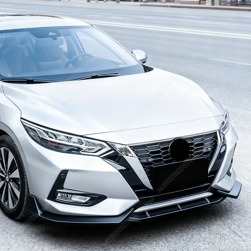 For Nissan Sylphy 2020 2021 2022 Automobile Front Bumper Lip Sports Style 3pcs/Set Spoiler ABS Splitter Body Modification Kit