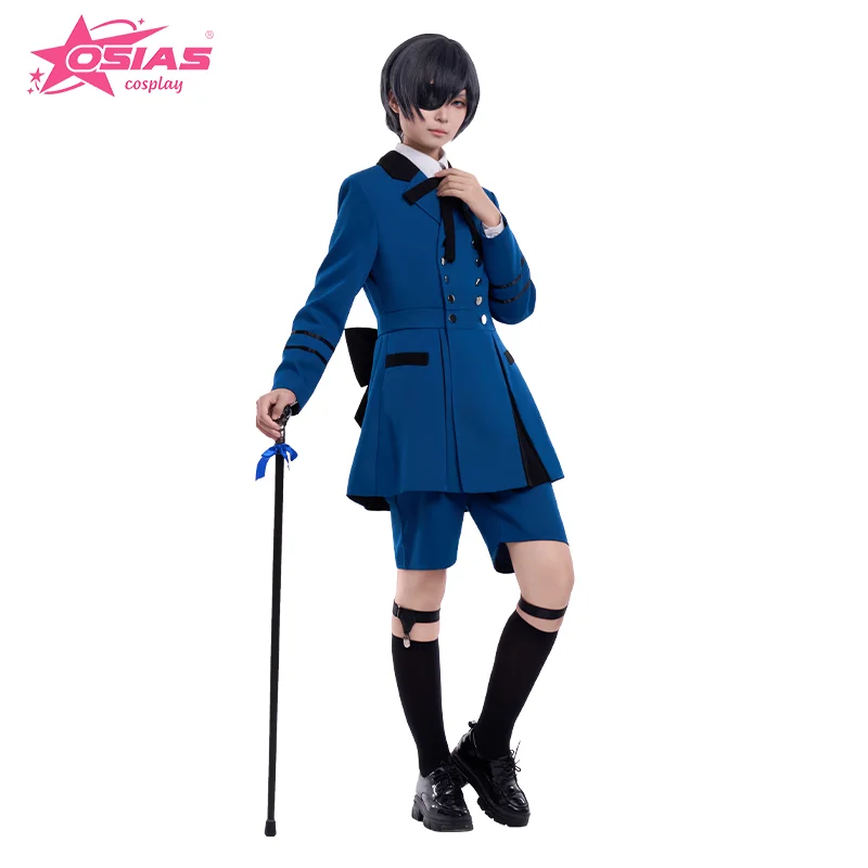 

OSIAS Ciel Phantomhive Cosplay Costume Set Ciel Phantomhive wig Ciel Phantomhive shoes Ciel Phantomhive Uniform Black Butler