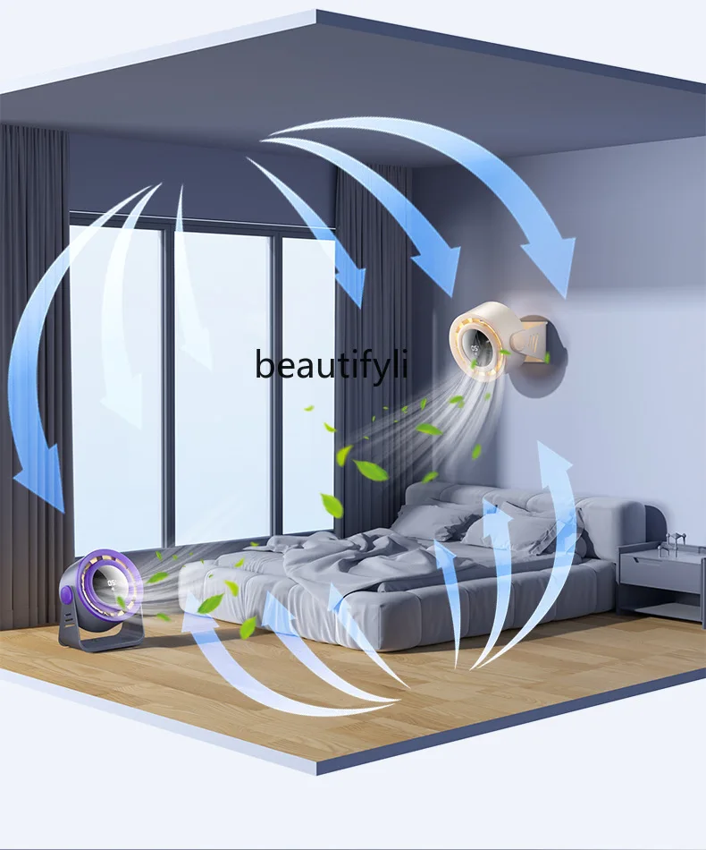 Настольный циркуляционный вентилятор, цифровой дисплей, сенсорный экран, высокое значение, вертикальная подвеска на стену