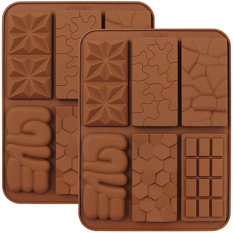 6 in 1 Silicone Break Apart Chocolate Bar Mold Silicone Molds for Wax Melts Non Stick Homemade Protein and Energy Bar Mould