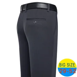 Pantalon décontracté extensible pour homme, vêtement formel, style business, classique, bleu marine, fjPlus, taille 46 48, printemps été