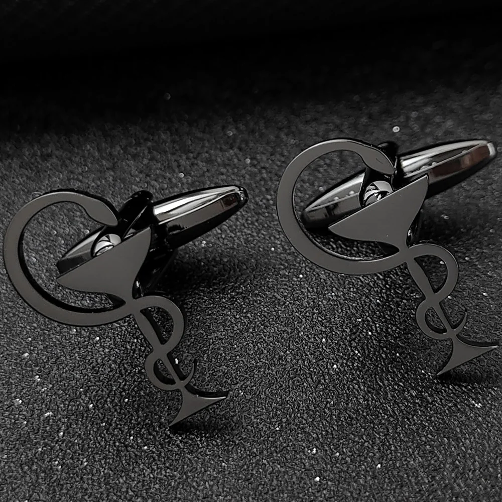 European and American Goblet Snake-shaped Cuff Links  for Men Stainless Steel Hip-hop Rock Style Men's Jewelry Accessories