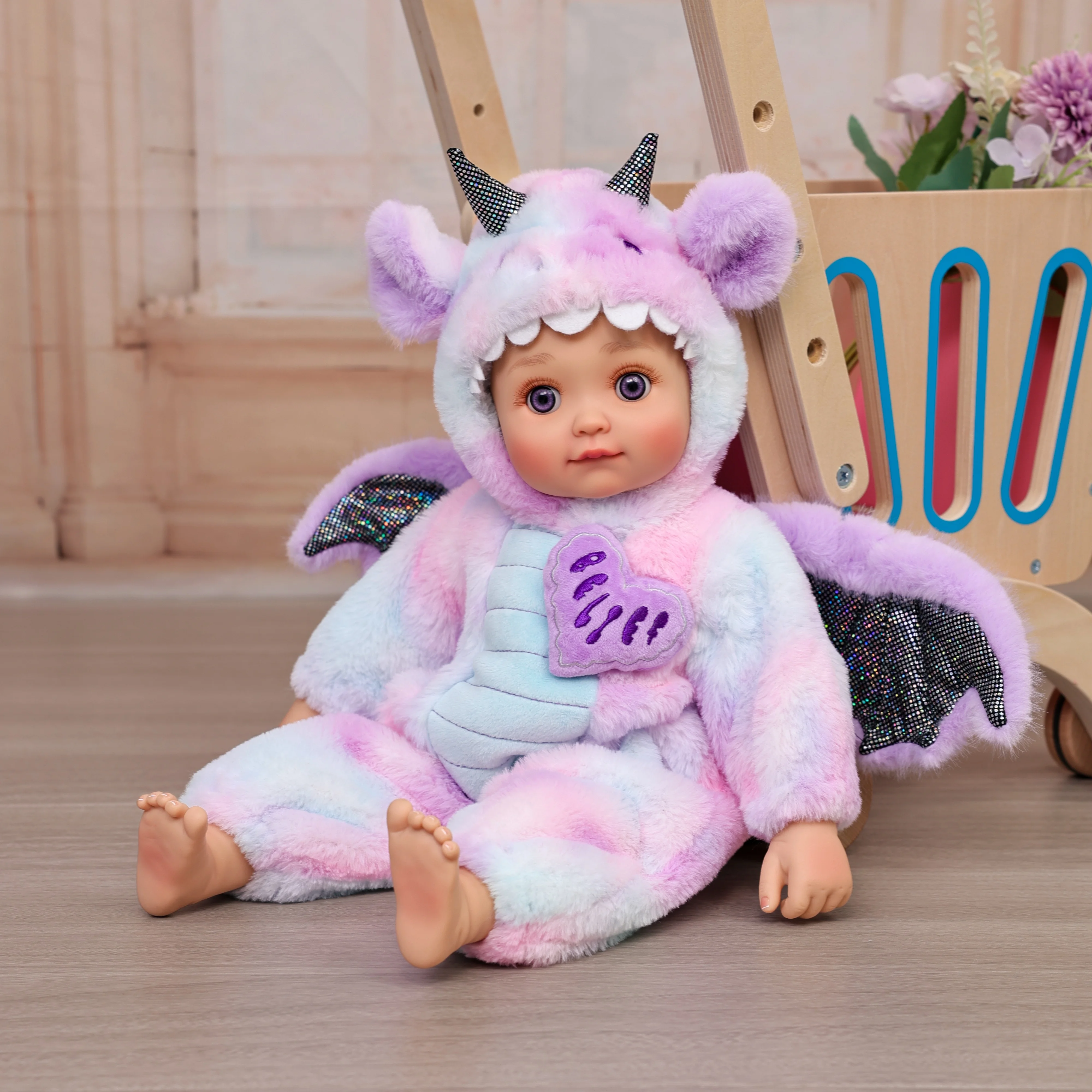 Cloveray 18 inch realistische herboren pop Kawaii kleine vliegende draak Set vinyl pop schattige babypop speelgoedcollectie hobby kindercadeau