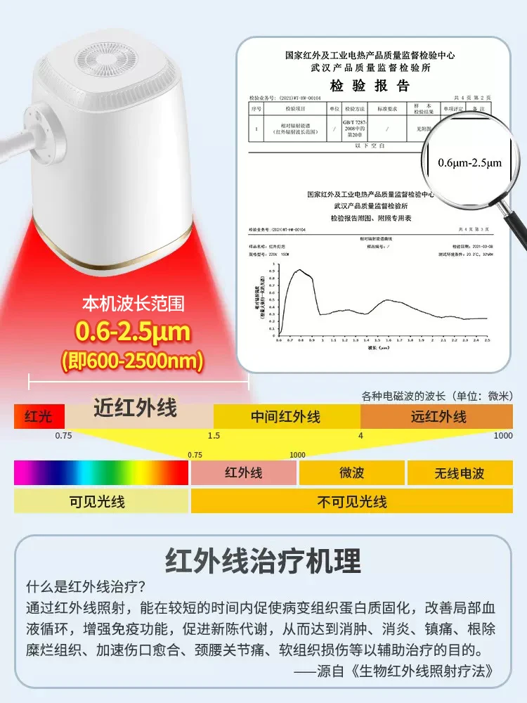 Near infrared therapy specific shoulder joint baking lamp knee pelvic red light treatment instrument for fluid accumulation