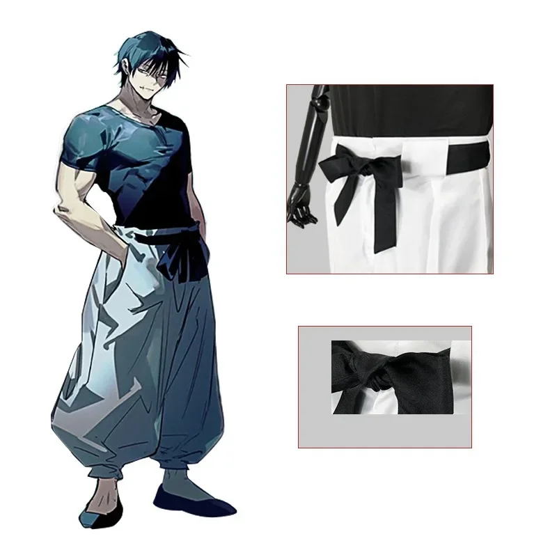 Jujutsu Kaisen Anime Cosplay Costume Toji Fushiguro Uniform Black Short Wig Party Carnival Men Cos Gift Top Pants 2 Styles Suit