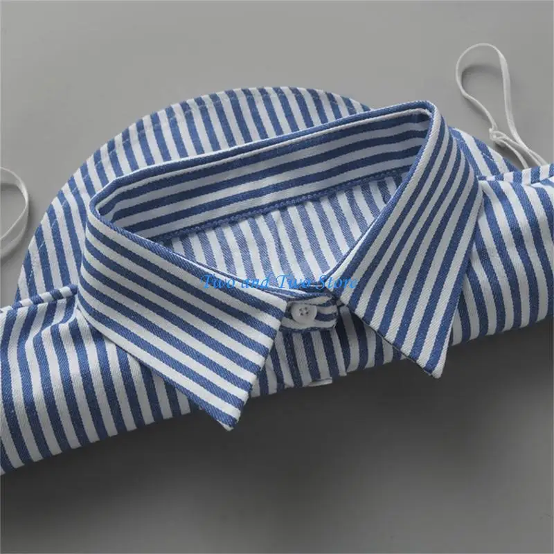 

HX6F Modern Detachable Shirt False Collar Enhancer Easy Care Polyester Blend Neckpiece Elegant Layering Solution For Tops