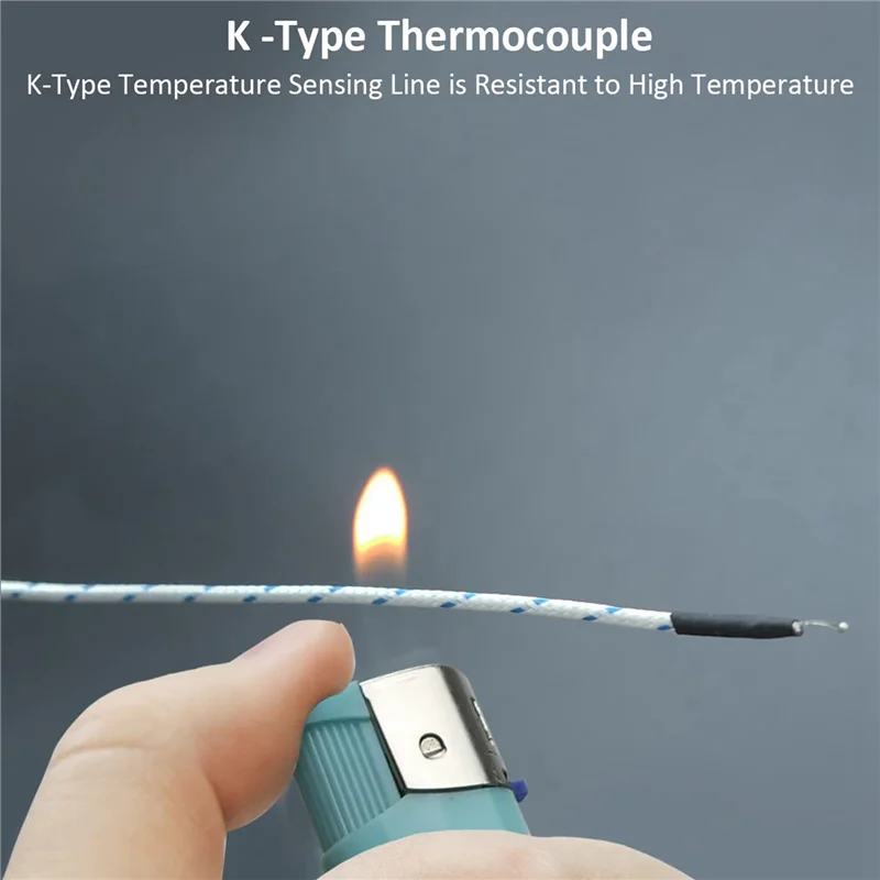 ABLJ10 Buah Sensor Pemeriksa Suhu Termokopel Konektor Mini Tipe K 3Meter -50-350 ° C Jalur Penginderaan Suhu