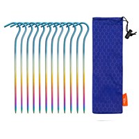 TiTo 3.0*165mm Ultralight Camping Accessories Titanium Alloy Tent Stake Pegs With Hook
