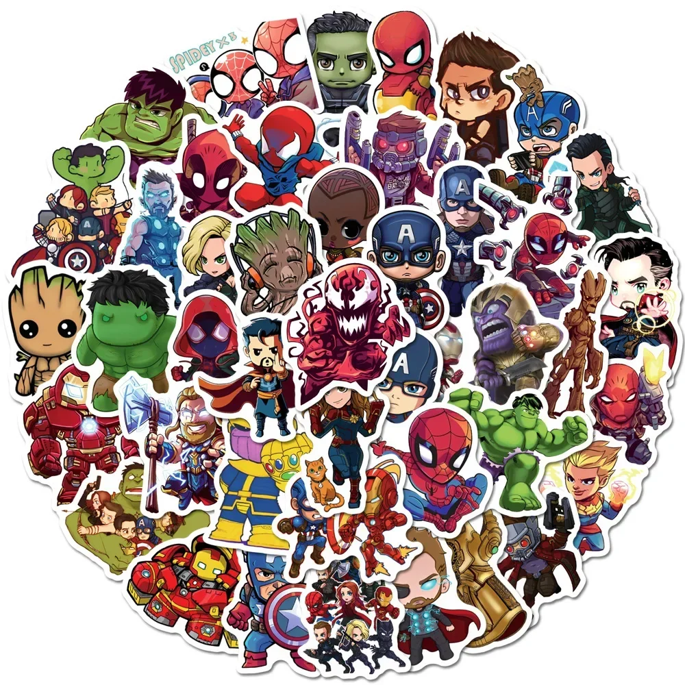 50/100/200 Stuks Marvel leuke superheld anime stickers Avengers notebook skateboard motorfiets waterdichte stickers kinderspeelgoed