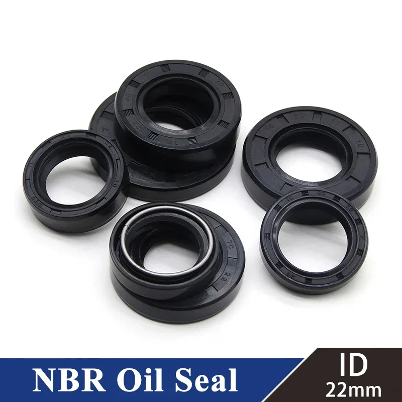 2/5/10pcs ID 22mm NBR Oil Seal TC-22*32/35/38/40/42/45/47/48/50/52*5/7/8/10mm Nitrile Rubber Shaft Double Lip Oil Seals