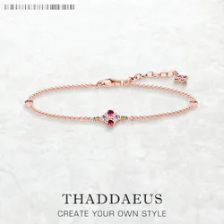 Royalty Rose Gold Plated Bracelets New Link Chain 925 Sterling Silver Fashion Artistic Jewelry Victorian Age Gift For Women