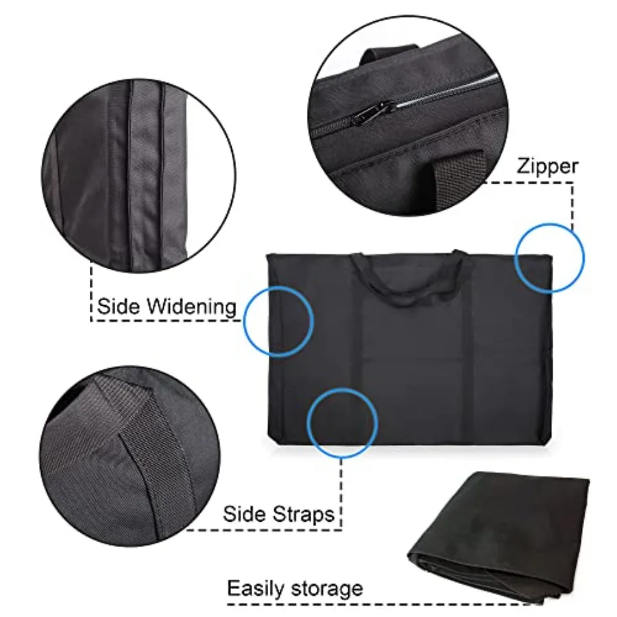 حقيبة حمل JJRING Dacron خفيفة الوزن بمحفظة فنية مقاس 25 بوصة × 37 بوصة لـ 24 بوصة × 36 بوصة حقيبة تخزين سوداء مثالية لعرض الملصقات