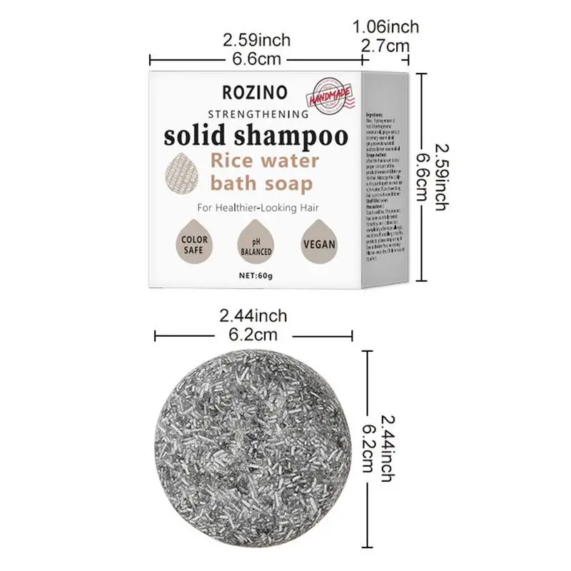 Rice Shampoo Solid Reduces hair loss Shampoo Bar Hair fixing oil control Hair Treatment Gentle Shampoos for Deeply Cleanses Hair