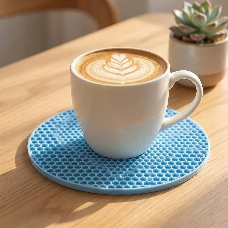 Heat Resistant Honeycomb Silicone Trivet Mat 1Pcs Non Slip for Kitchen Dining Table Hot Pot Pads view 6