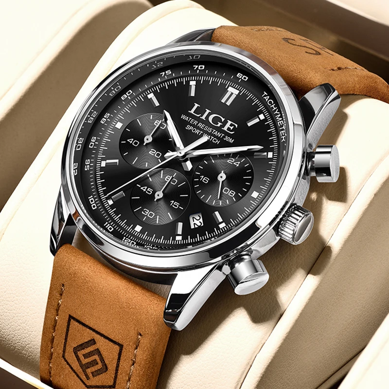 LIGE Business Watch Men Top Brand Luxury Fashion Men Watch Military Sport Quartz Chronograph Clock Male Date Waterproof Watches