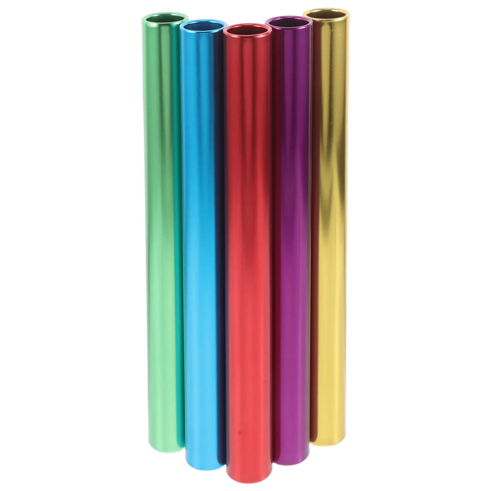 5Pcs Lightweight Aluminum Alloy Relay Stick High-Visibility Anti-Slip Grip for Runner Relay Transfer Team Sports Competition