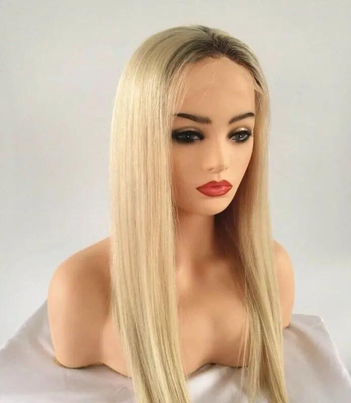 

very soft blonde ombre straight lace front EuropeanWig