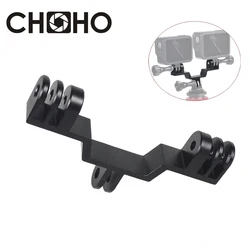 For Gopro 13 12 Accessories Double Bracket Bridge Y Mount Aluminum Alloy CNC Connector Selfie Holder Flash For Go Pro Hero DJI