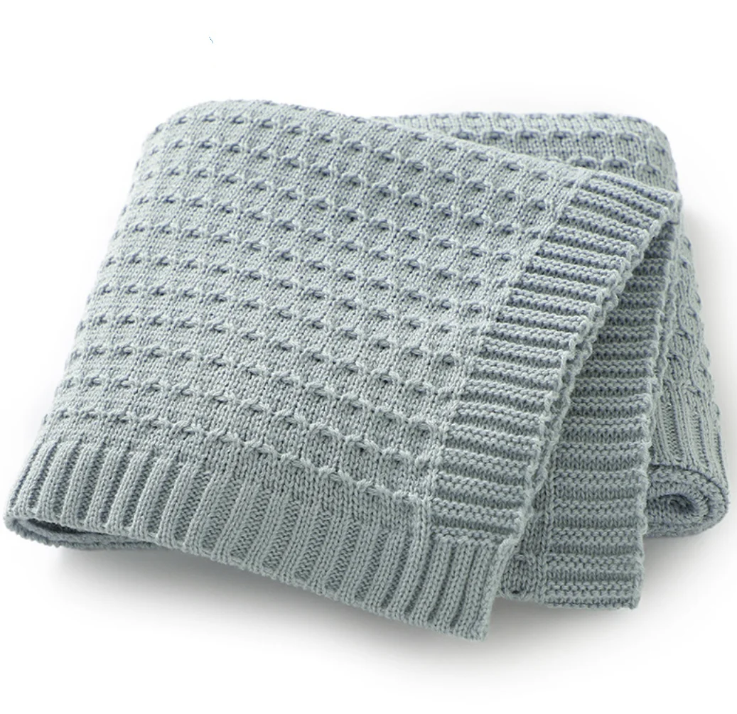 

Knitted Baby Blanket Newborn Cotton Swaddle Wrap Baby Receiving Blankets Crib Quilt Infant Toddler Security Comforter Blanket