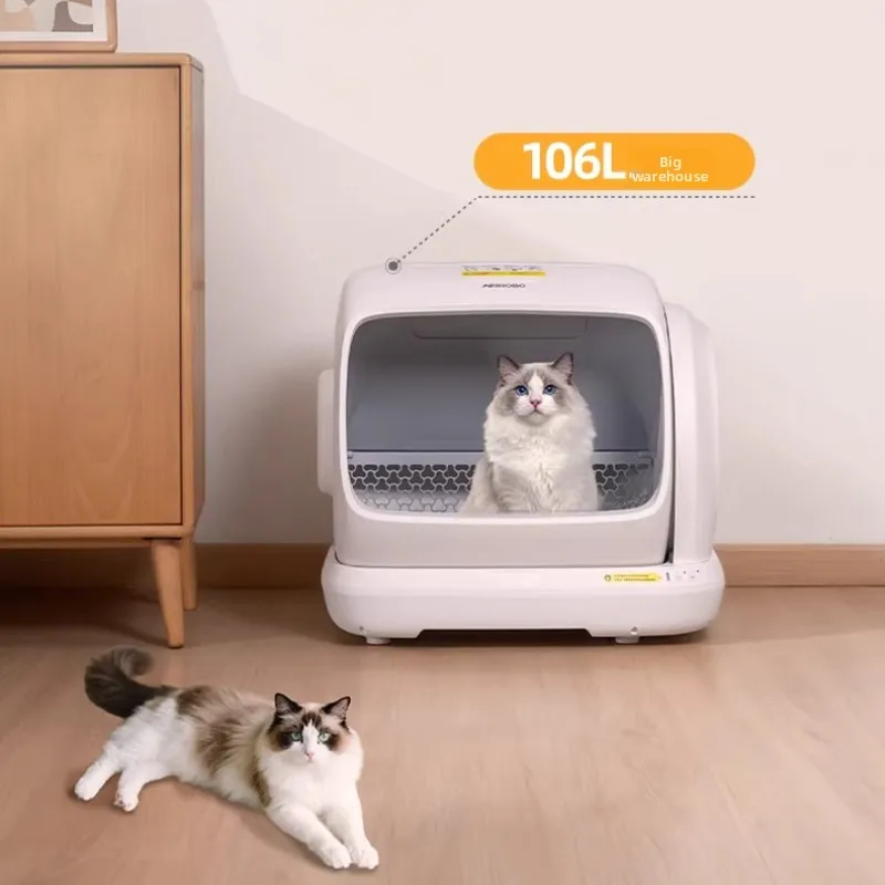 

Новый большой автоматический туалет для кошек, умный самоочищающийся лоток для кошек, товары для кошек, автоматический умный туалет, самоочищающийся лоток для кошек.