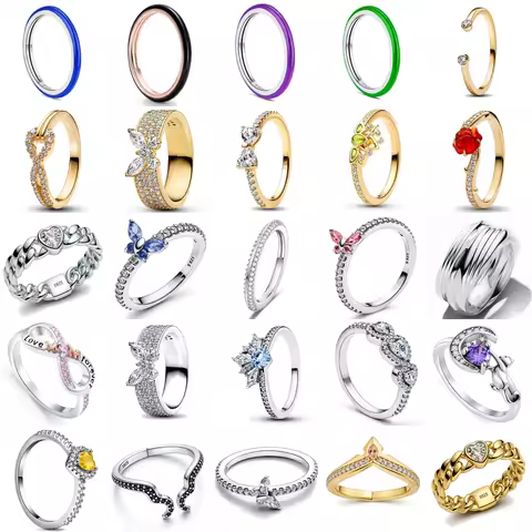 Trendy 925 Sterling Silver Rings for Women Stackable Wedding Band with Butterfly Crystal Colored Ring Engagement Ring