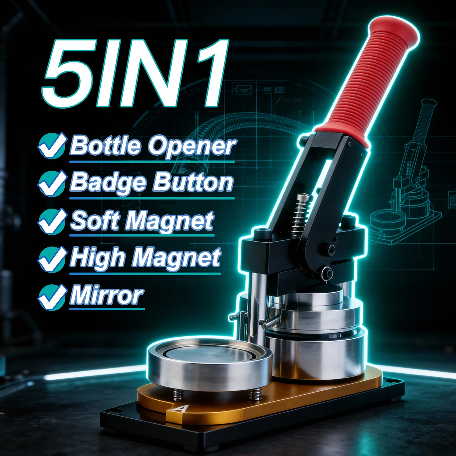 

Набор для изготовления круглых магнитов на холодильник диаметром 3 дюйма, машина для изготовления значков, пресс для значков, пресс для значков своими руками + материалы для значков