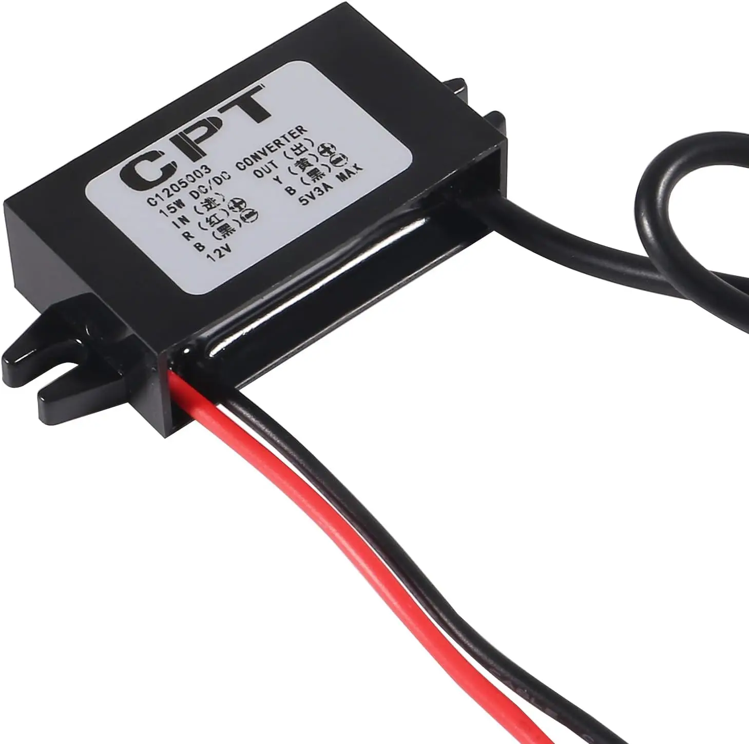 DC Converter 12V/24V to 5V 3A 15W DC Buck Converter Module Type-C USB Power Adapter for Raspberry Pi 4, Cellphone, Car