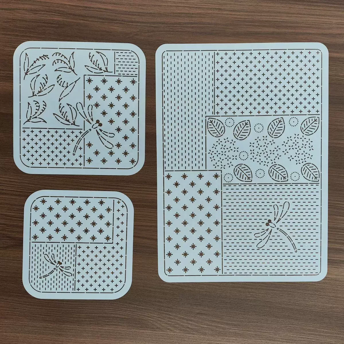 mix more Quilting Templates Sashiko Stencils Reusable PET formwork for Embroidery,coaster Decor,Fabric Crafts Drawing tool
