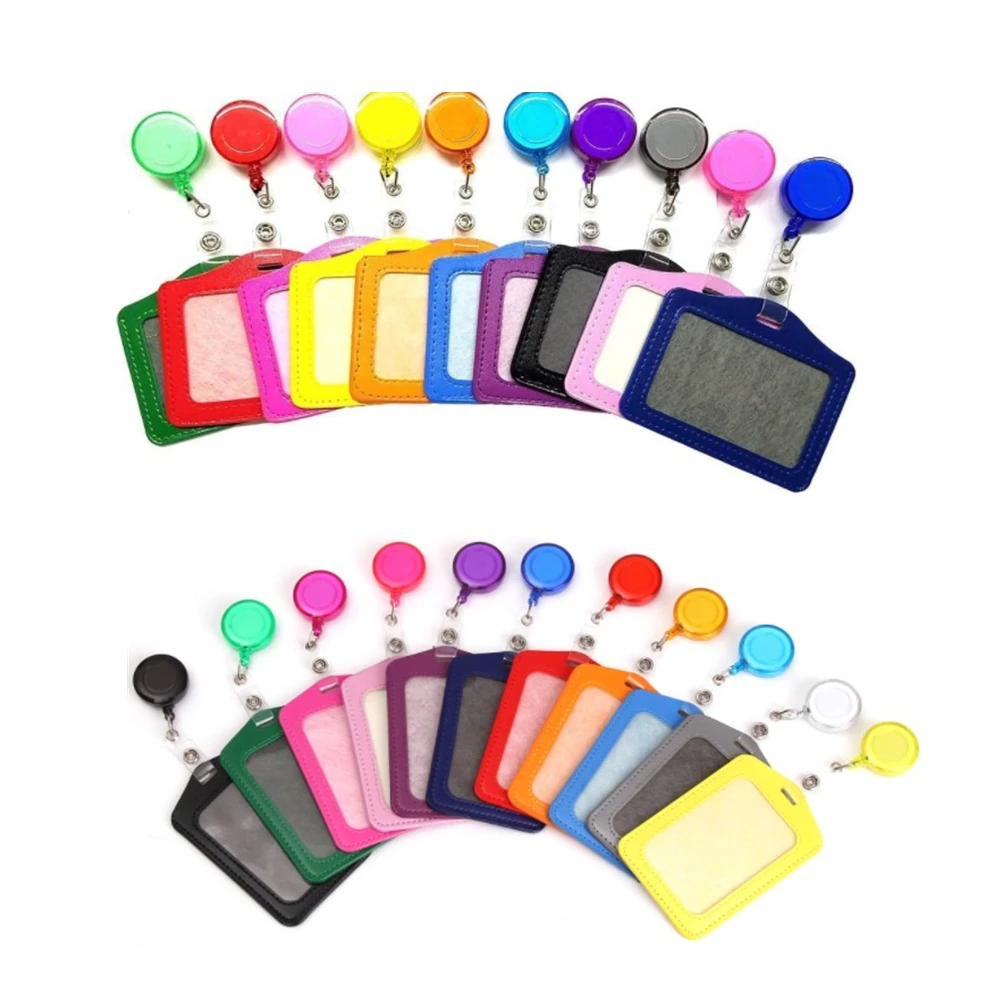ID Card Holder with Retractable Badge Reel, Portable Waterproof Colorful Chest Badge for Nurse Work Card Supplies