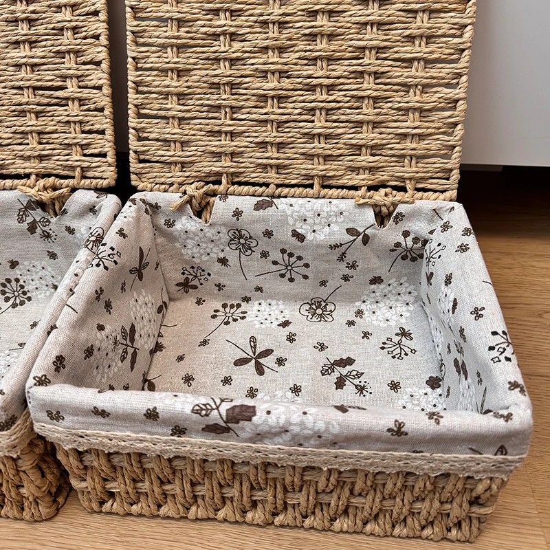 Rattan Woven Storage Box For Toys Snacks And Miscellaneous Items Desktop Cosmetic Storage Box Household