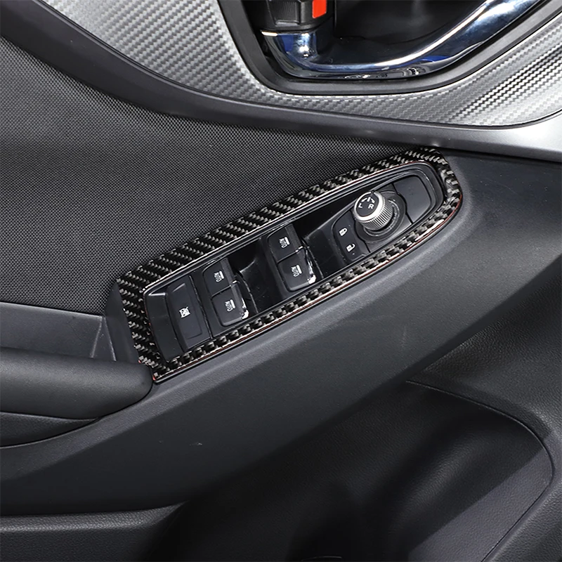 

For Subaru WRX 2021 2022 2023 Soft Carbon Fiber Car Glass Lift Switch Frame Sticker Car Accessories Interior