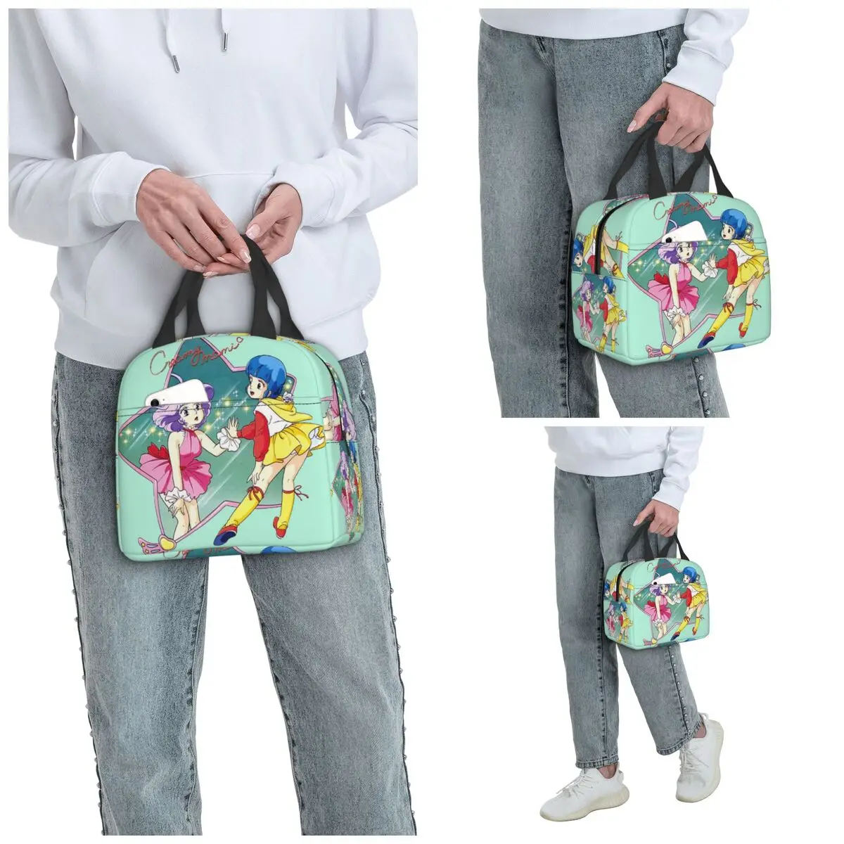 Creamy Mami 80s Magic Girl Anime Insulated Lunch Bag for Kids School Cooler Thermal Food Box Tote Portable Lunch Boxes Container