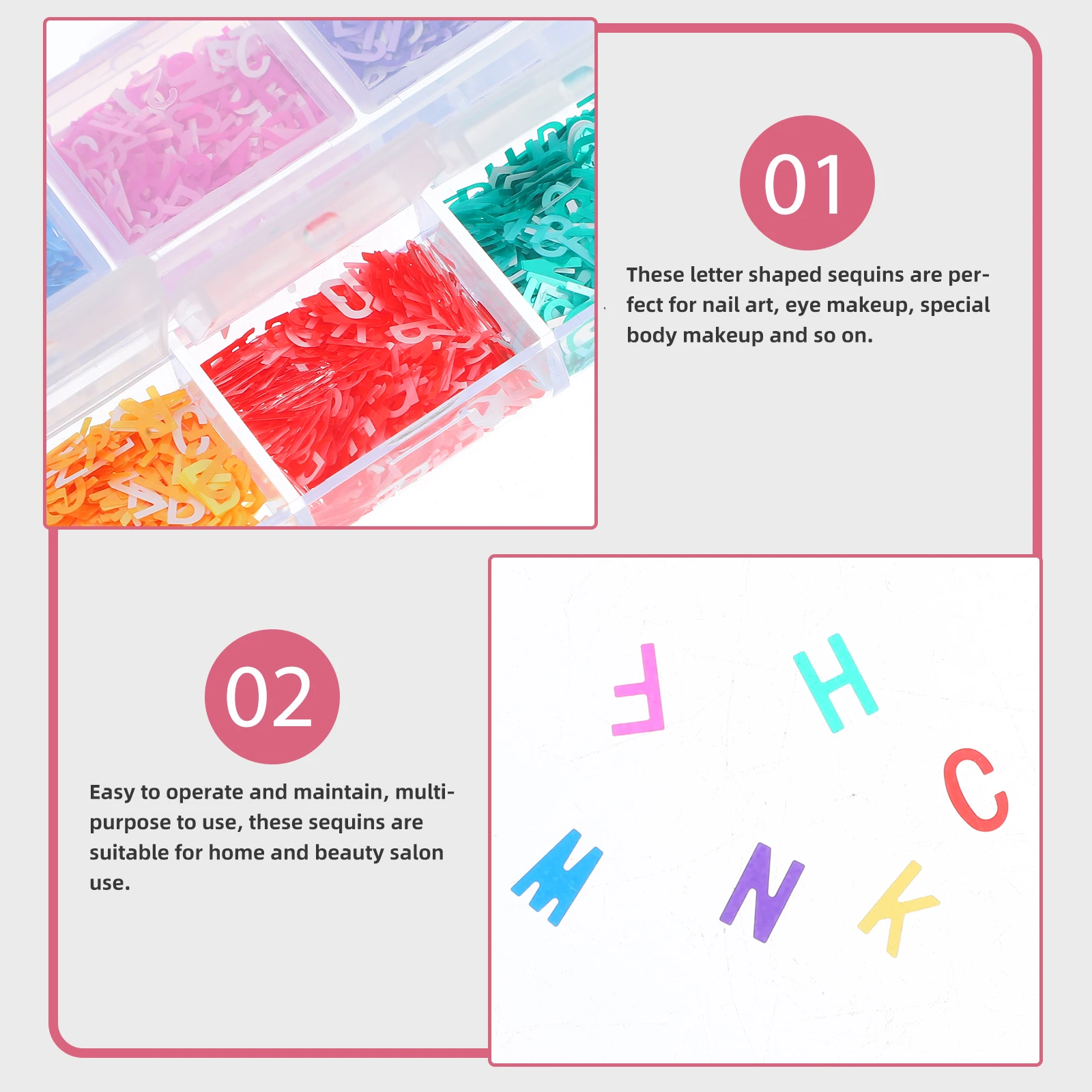 

1 Box Letter Shape Art Sequins Diy Manicure Supplies Party Glitter Letter Charms Nail Salon Accessories Nail Art Decoration