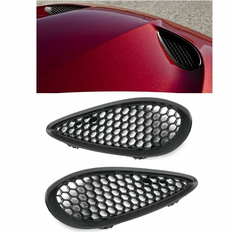 2Pcs Front Hood Vent Trim Bezel 68090699AB 68090698AB for Jeep Grand Cherokee SRT