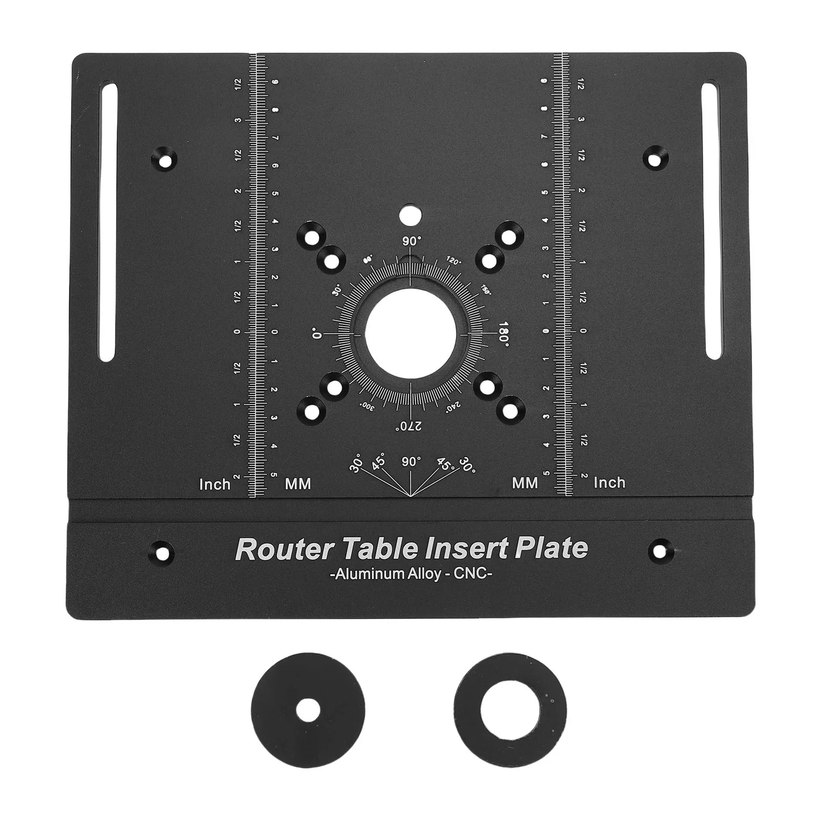 

Router Flip Board Plate with Miter Guide Aluminum Alloy Woodworking Bench Flip Board for Slotting Trimming Black MM Inch Scale