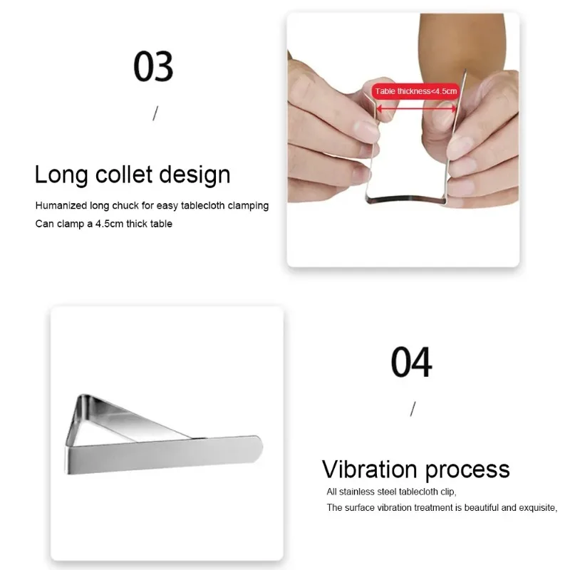 4-12 قطعة الثقيلة الفولاذ المقاوم للصدأ مفرش المائدة كليب نزهة غطاء الطاولة حامل قبضة قوية المشابك لمطعم في الهواء الطلق الطرف