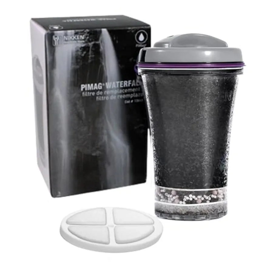 - PiMag Waterfall Filter Cartridge - Advanced Ionic Filtration Copper Particles Chlorine and Lead Reduction pH Balance Fresh Dr