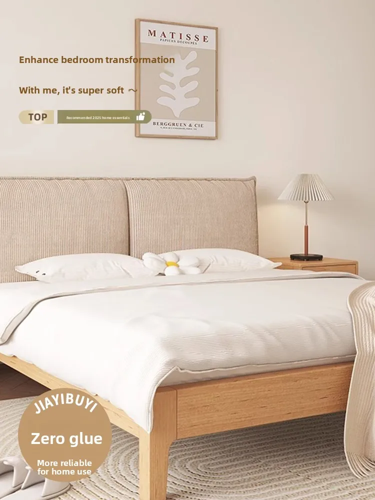 

Новинка 2025 года, деревянная кровать, изголовье кровати, большой твердый железный каркас кровати, инструмент для трансформации дома, спальни, мягкая подкладка для красоты