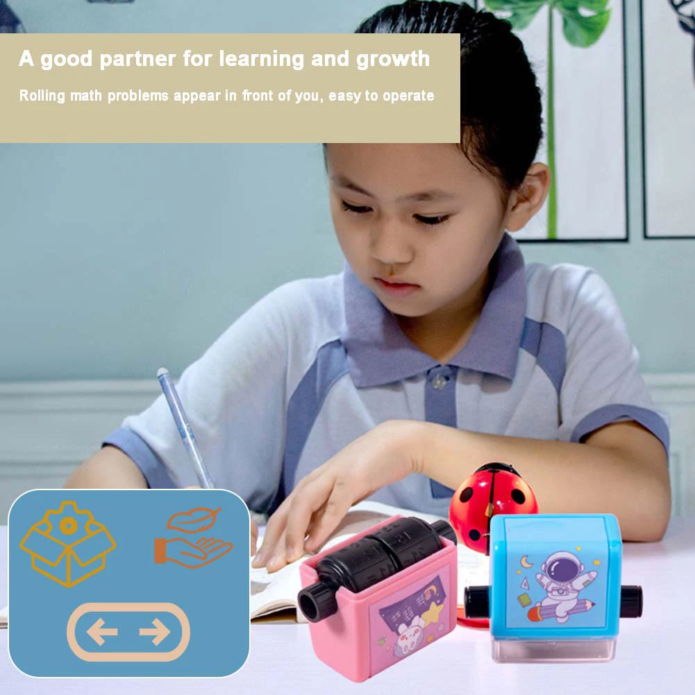 Tampons roulants d'entraînement d'addition et de soustraction pour enfants, 2 en 1, paquet de 4