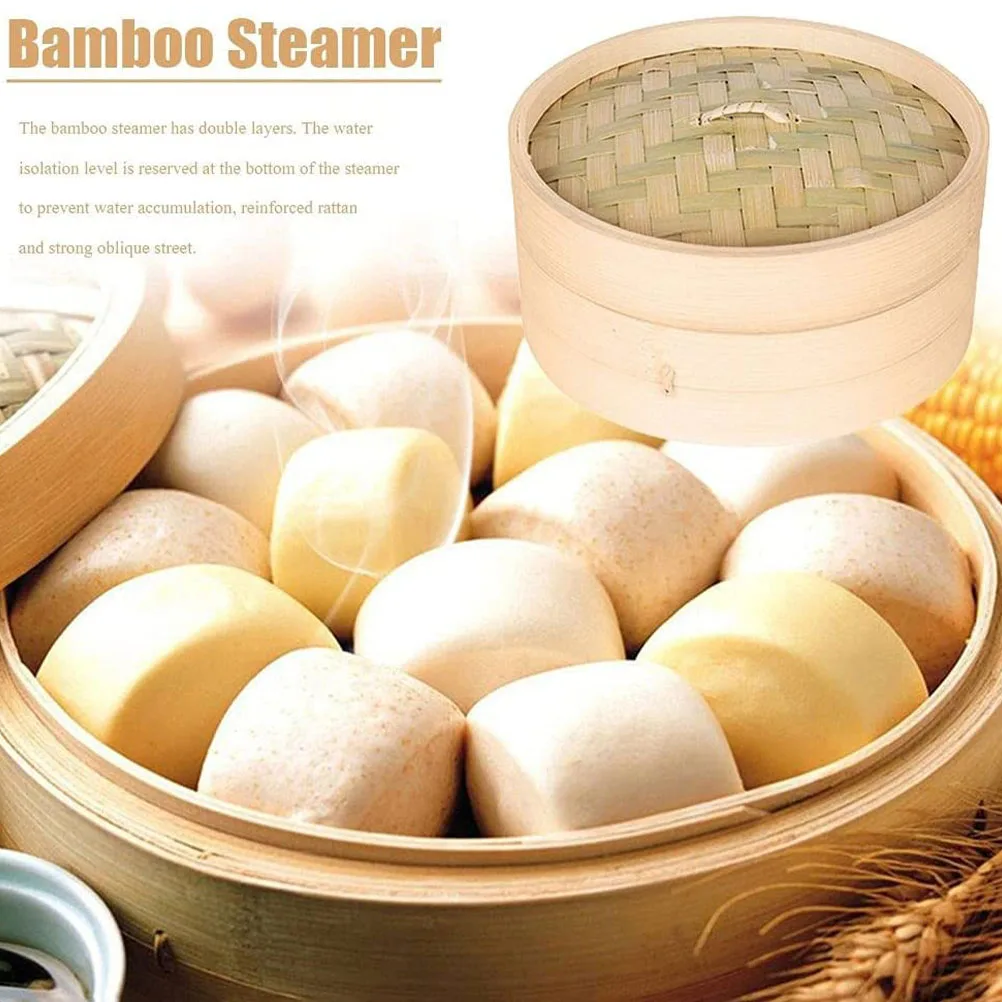 

1 set Bamboo Cage Lid for Vegetables Buns Rice Dumplings Cooking Kitchen Accessory Bun Steamer Basket Household Bamboo