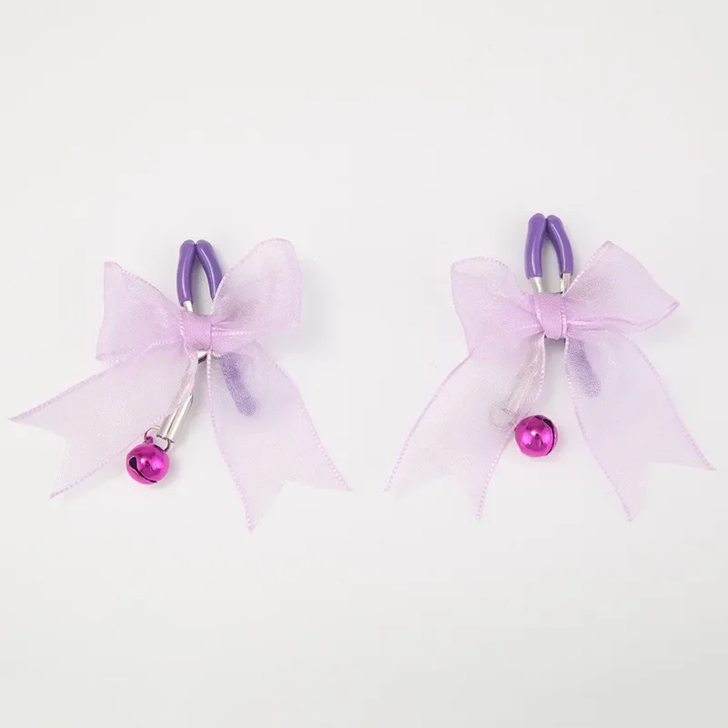 BDSM يلعب مقاطع الحلمة القوس الدانتيل مع الأجراس – لعبة الأزواج Flirty SM لتحفيز الحلمة والبظر #4