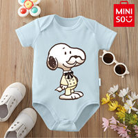 MINISO Charlie Brown Snoopy Print Pure Cotton Comfortable Cloths Bodysuit for Baby Onesie Jumpsuit for 0 To 12 Months Newborn