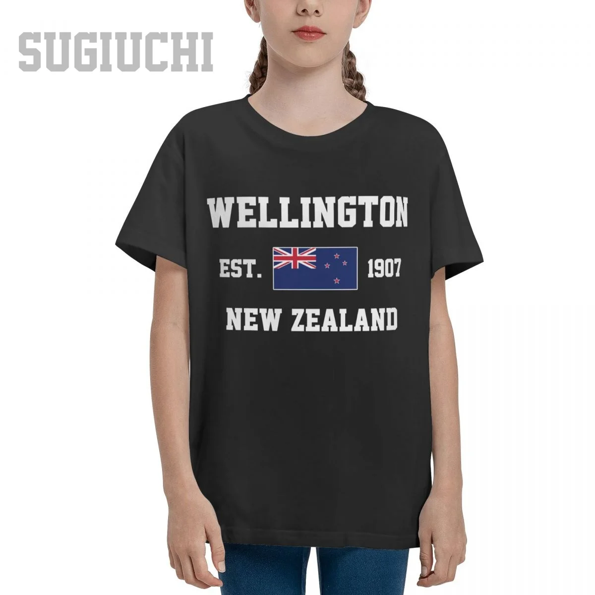 Unisex Youth Boy/Girl New Zealand EST.1907 Wellington Capital T-shirt Kids tshirt tee 100% Cotton T Shirt o-neck short Children