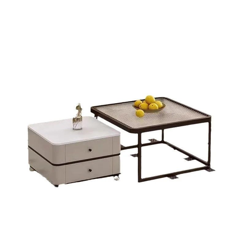 Cream windshield living room coffee table 2024 new removable small apartment high-end household rock slab square