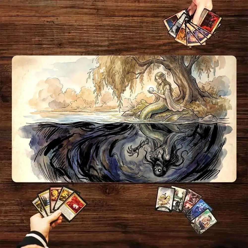 

Mermaids and Sirens Magic Card Battle Mat MTG Playmat Anti-slip Base HD printing gathering gaming mats Board Game Mat for TCG