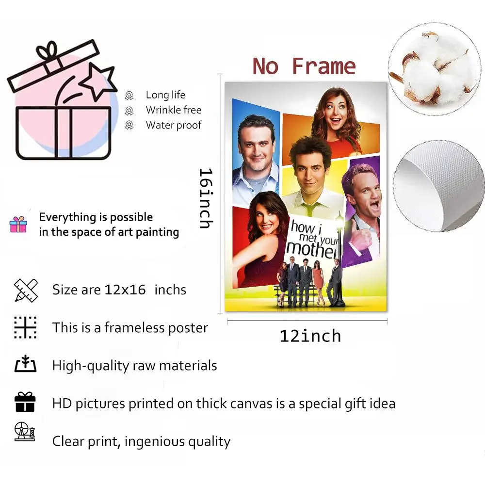 How I Met Your Mother Sitcom Comedy Painting Calligraphy Canvas Print Wall Mural for Living Room Decor Gifts