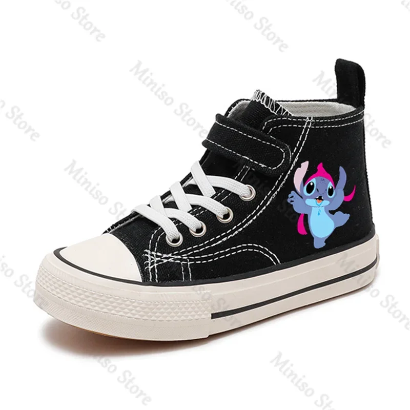 Print Boys Tennis Shoes Canvas Kid Girls Sport kawaii Lilo Stitch  Girl High-top  Disney Casual  Children  Cartoon comfort Shoes