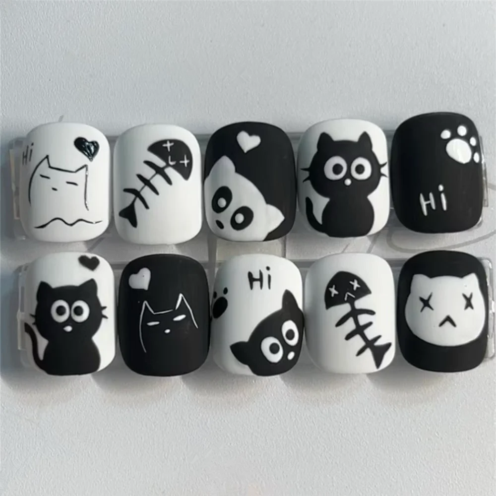 TSC-023 TSC-065 Cute black cat  DIY 3D Back glue Nail sticker Nail decoration Nail art Nail tool Nail ornament