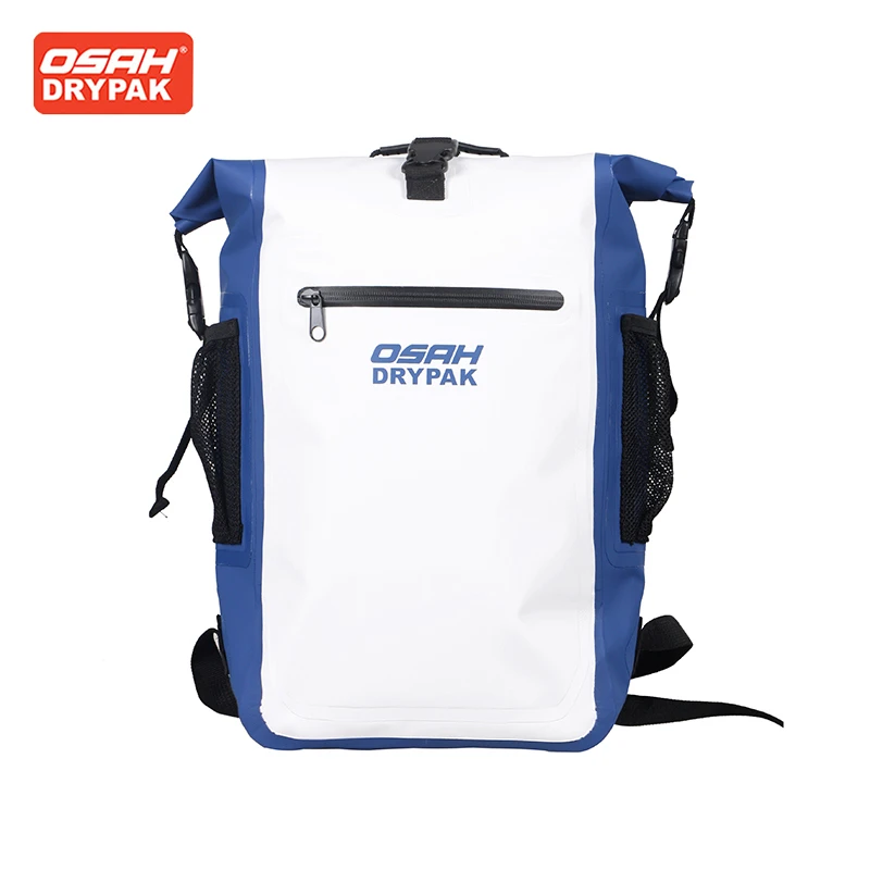 OSAH Blue-white Motorcycle Bag 22L Large Capacity Multifunctional Outdoor Travel Riding Backpack Waterproof Gear Bag Accessories