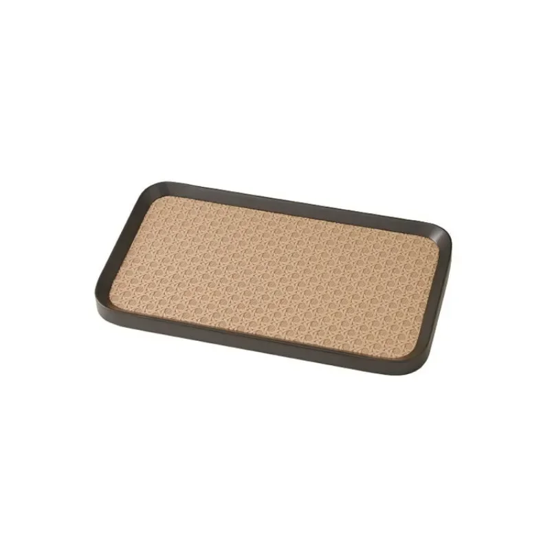 simple aromatherapy metal leather tray living room bedroom desktop storage tray household candle
